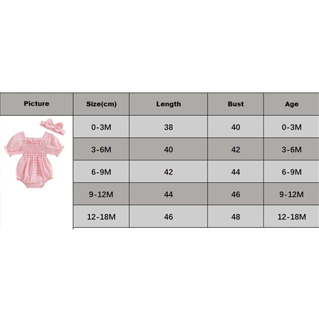 Комплект из 2 предметов для девочек, весенние наряды, короткий рукав, клетчатый принт, присборенный комбинезон с повязкой на голову, комплект детской одежды