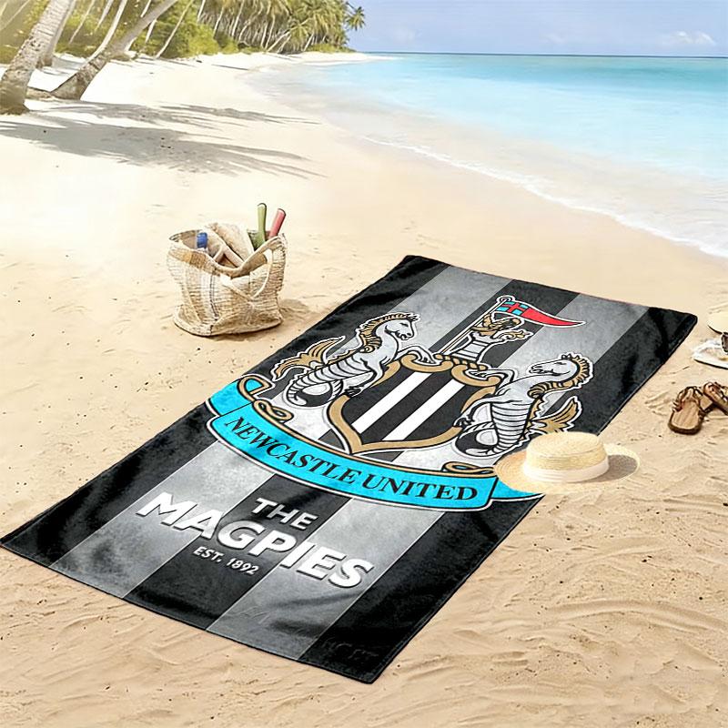 NUFC proter logo Print Beach Towel, Large Soft Quick Dry Towel for Beach Camping Swimming