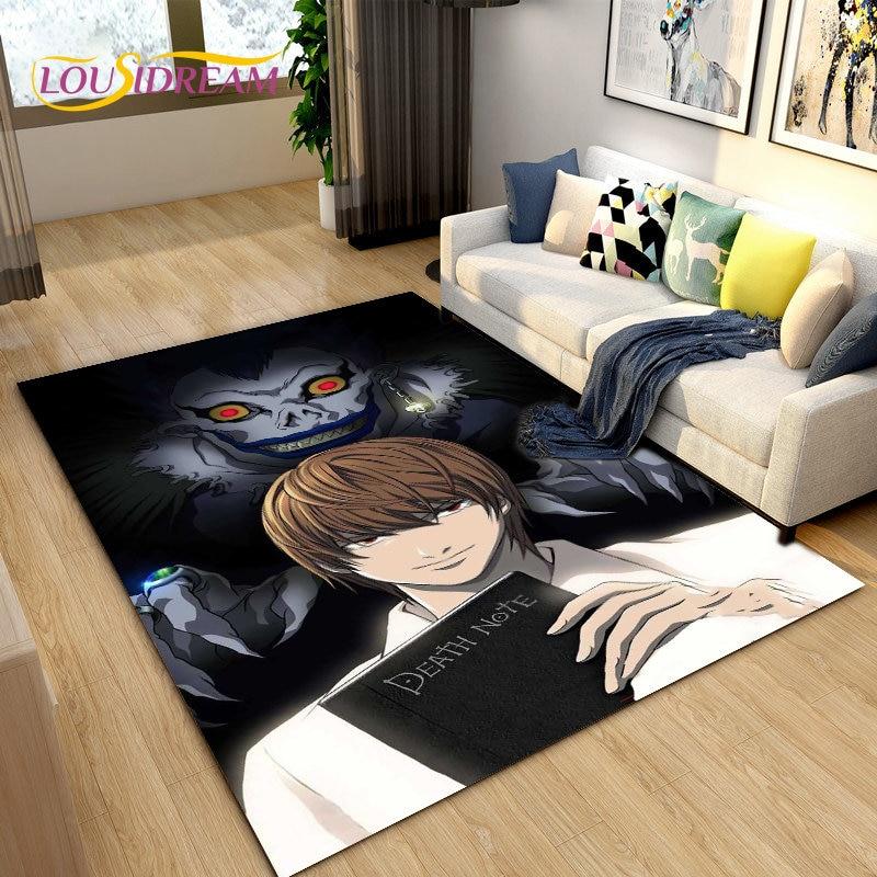Большой ковер в стиле аниме Death Note, коврик для гостиной, дивана, детской комнаты, кухонный коврик для ванной комнаты, мягкий нескользящий напольный коврик