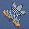 Adidas Оригинальный мультяшный логотип с буквами, поддельный спортивный свитер из двух частей с круглым вырезом, американский винтажный свитшот, унисекс, темно-синий IY5382