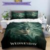 3pcs WEDNESDAY Addams Duvet Cover Set, 1 Duvet Cover + 2 Pillowcases (No Insert), High-Definition Print, Home & Dorm Set yy251208062