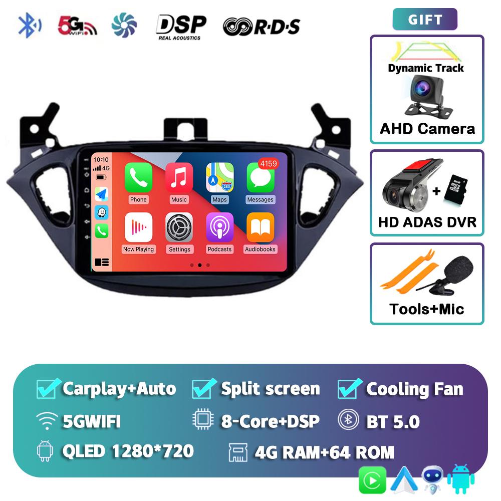 Android 14 Carplay Auto для Opel Corsa 2015-2019 для Opel Adam 2013-2016 автомобильный радиоприемник GPS мультимедийный проигрыватель DSP стерео 2din 2 Din