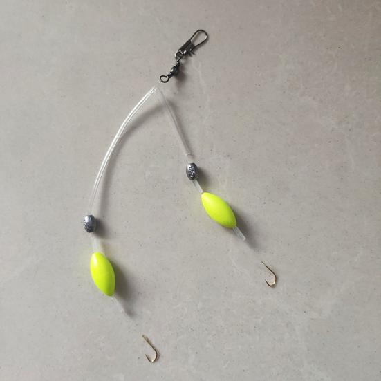 Carp Fishing Rig with Double Hooks Reverse Bottom Line Offshore Surf Saltwater Fishing Rig with Space Bean Fishing Accessories