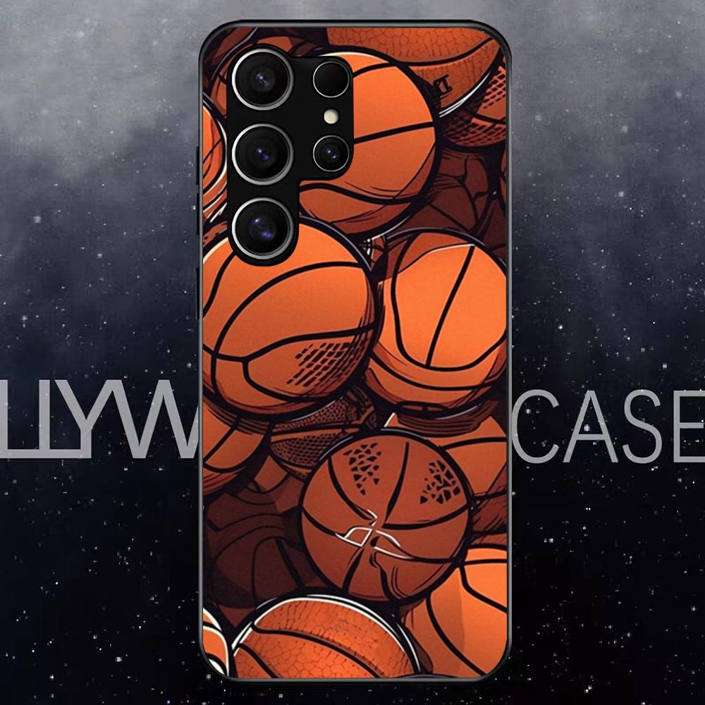 Basket Basketball Phone Case For Samsung S25 Edge Ultra S23 S22 S21 S20 Ultra Plus S24 Fe A54 A53 A25 Glass Cover