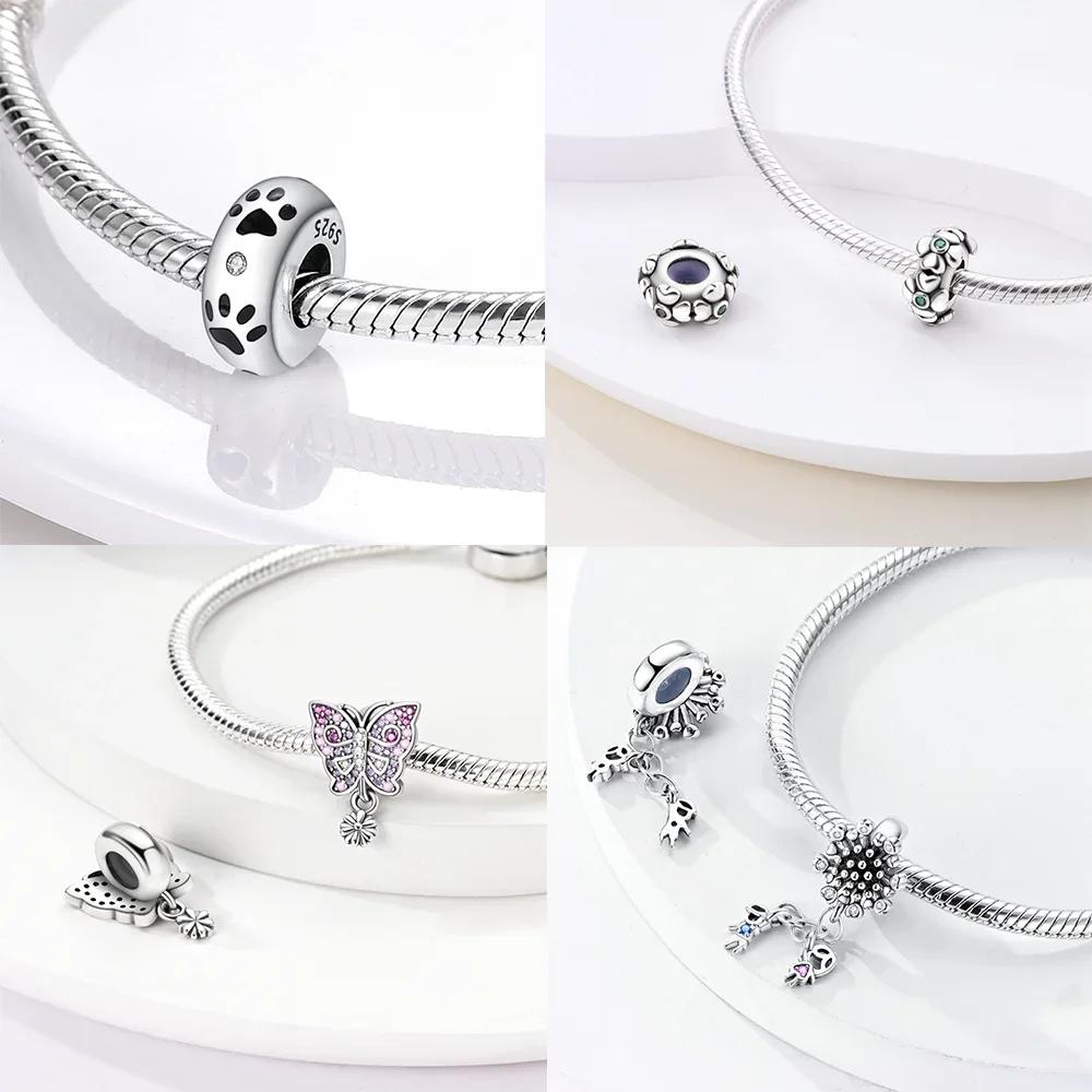 Юбилей Медь Бабочка Паук Пара Медведи Сердце Кленовый лист Клип Шарм Бусины Подходят Браслет Сделай сам Женщины Оригинальные украшения