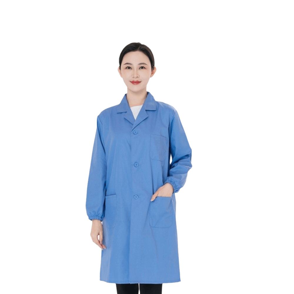 Professional Food Processing Lab Gown with Pocket Dustproof Workshop Uniform Lab Gown