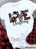 (Азиатский размер) Счастливого Рождества футболка Топ фестиваль акварель милый Новый год Праздник Повседневный Леди Короткий рукав Мода Женщины Принт Графические футболки
