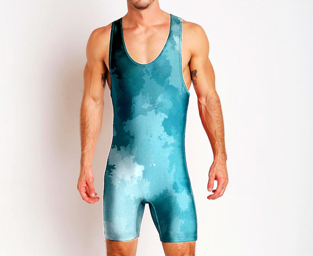 Wrestling suit Wrestling suit One-piece swimsuit Men's gym suit Sportswear Sweat-absorbing light weight training suit