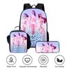 K-Pop 3-Piece School Backpack Set Multicolor Student Backpack Crossbody Bag Pencil Case Combo Campus Bag