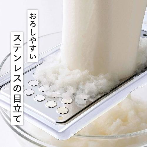 Shimomura Kihan Japanese-Made Stainless Steel Slicer and Grater for Daikon Radish, White, by Houchou-yasan, Tsubame-Sanjo, 42184