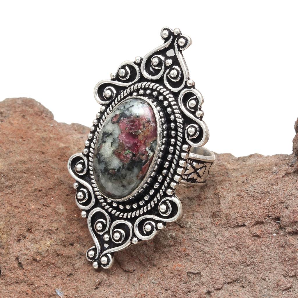 Ruby Zoisite Gemstone Handmade Silver Jewelry "9"