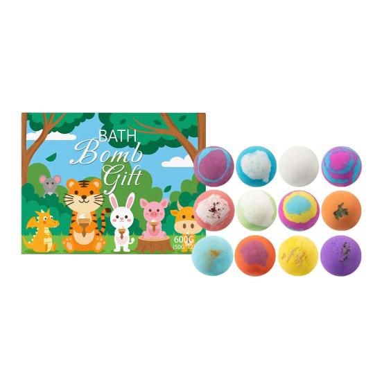 Набор из 12 бомбочек для ванны с игрушкой, шипучие шарики для спа для детей и взрослых, увлажняющие, смягчающие кожу, портативный набор для путешествий и релаксации для пляжа, бассейна, дома