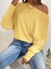 Autumn/Winter Women's Solid Color Off-Shoulder Long-Sleeve Casual T-Shirt
