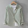 Мужская полосатая рубашка с длинным рукавом - 2024 Весна/Лето Модная Повседневная Свободного Кроя