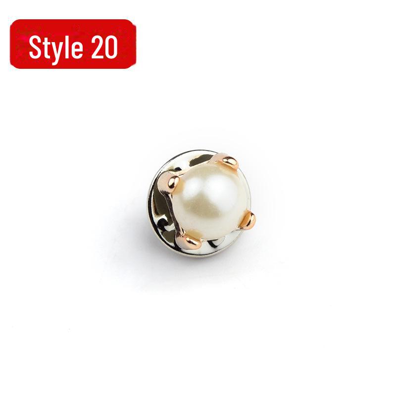 Anti-Exposure, Concealed, Removable and Sew-Free Pearl Shirt Brooch Buttons