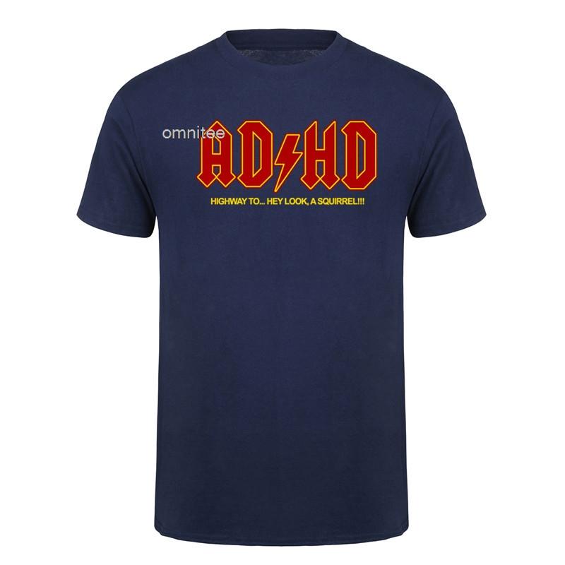 ADHD Funny Hey Look a Squirrel ADHD TShirt Short Sleeve Birthday Gifts Summer Style T Shirt Unisexs Clothing HJ050