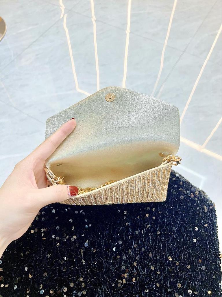 Трансграничный модный клатч на цепочке с бриллиантами – Универсальная вечерняя сумка, кроссбоди, на плечо или подмышку