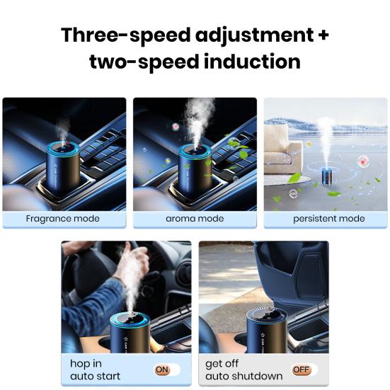 Умный автомобильный освежитель воздуха, диффузор эфирного масла, нано-распыление, автоматическое включение/выключение, перезаряжаемая автомобильная машина для ароматерапии