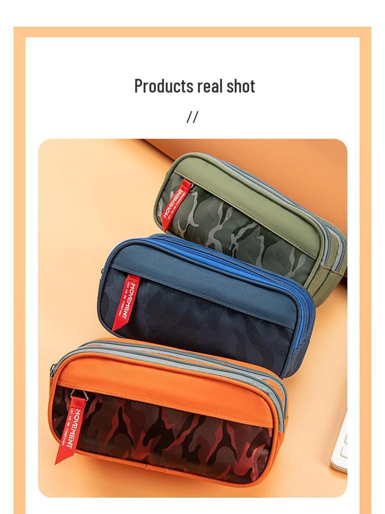 Двухслойный камуфляжный пенал для мальчиков - Многосекционная сумка для канцелярских принадлежностей для учеников средней школы