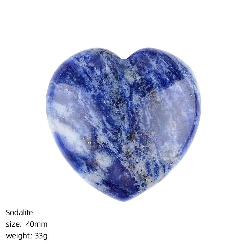 40mm Natural Crystal Large Heart Shape Rock Polished Gemstone Healing Crystals Palm Pocket Stone Quartz Home Decor Ornament Gift