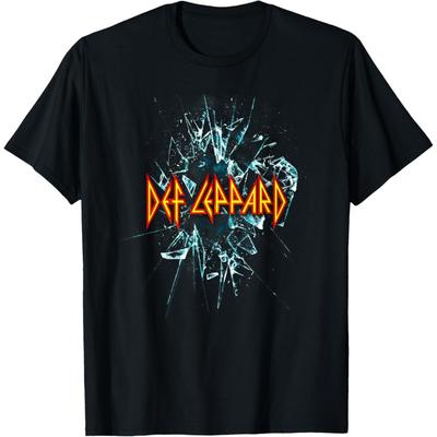 Классическая черная футболка Def Leppard - 100% хлопок, взрослая футболка с коротким рукавом