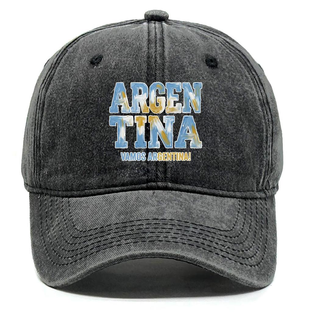 Бейсболка Snapback с принтом флага "АРГЕНТИНА" "ДАВАЙ, АРГЕНТИНА", Регулируемая бейсболка, Головной убор, Однотонная, С изогнутым козырьком, Модная женская кепка