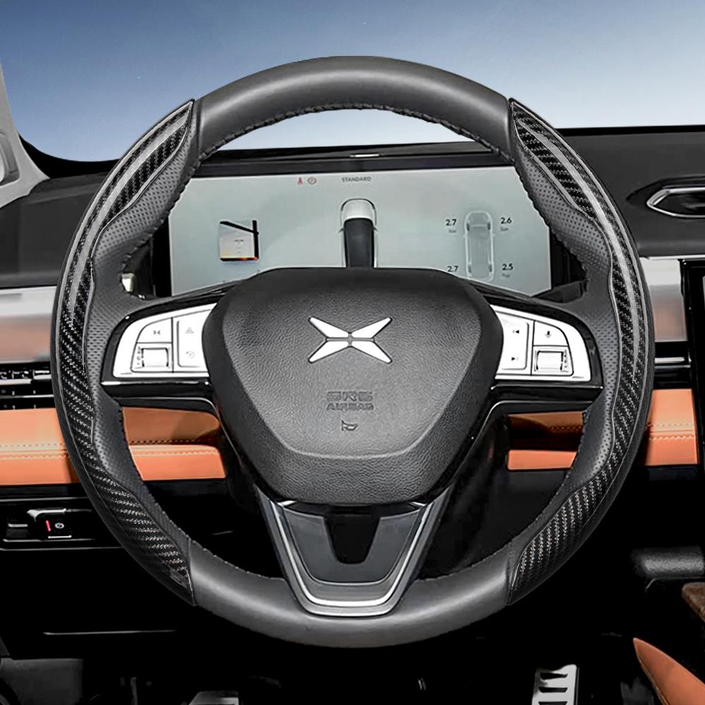 zkfan8 Suitable for Xpeng Carbon Fiber Texture Steering Wheel Cover with Segmented Quick-Release Design, Durable, for Models Such as G6 G9 P7 P7+