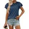 New Solid-color Round-neck Sweet Short-sleeved T-shirt with Cutout Tops for Women's Spring and Summer