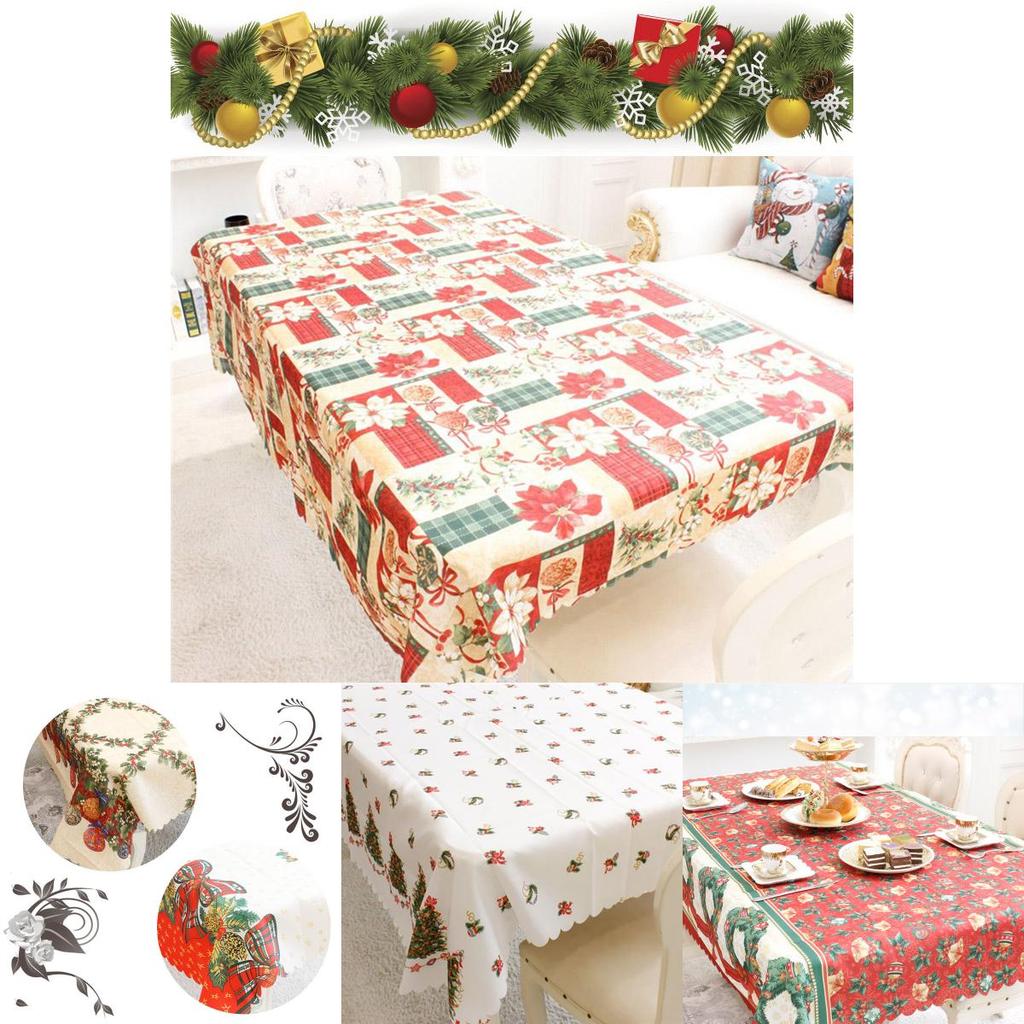 Versatile Santa Christmas Red Tablecloth Designed For Effortless Use In Various Holiday Occasions