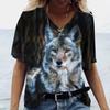 Летняя женская футболка Animal Wolf Clothing 3D Printed T Shirt