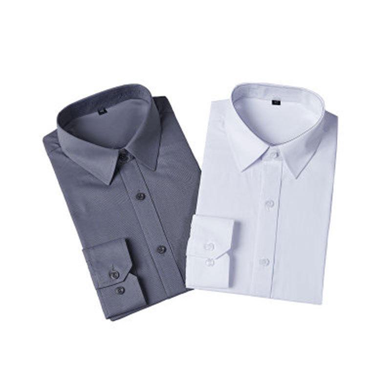 Large size women's long-sleeved shirt men's and women's cotton shirt work clothes autumn and winter professional wear shirt embroidery LOGO