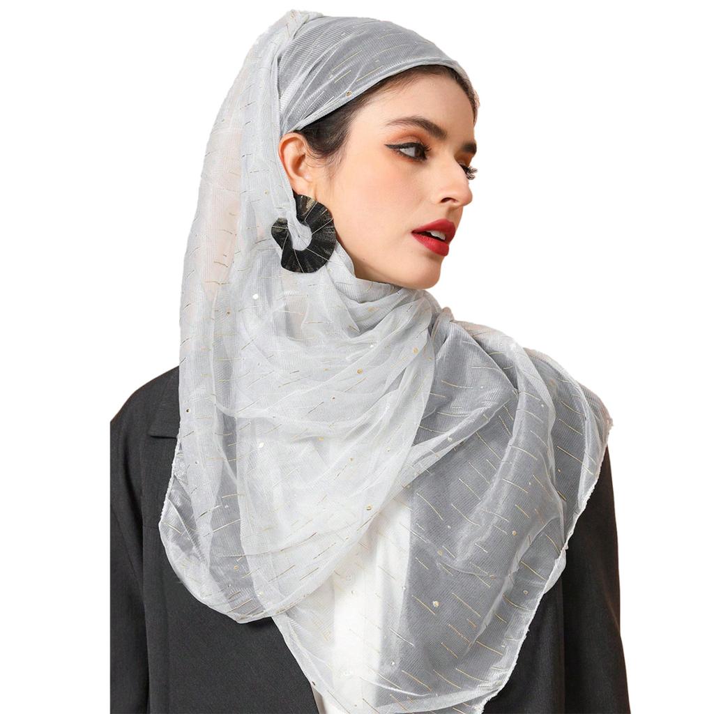 Women's Hijab Muslim Headscarf Easy Wearing Headwrap Scarf for Busy Modern Lady Girls Large Rectangle Neckerchief