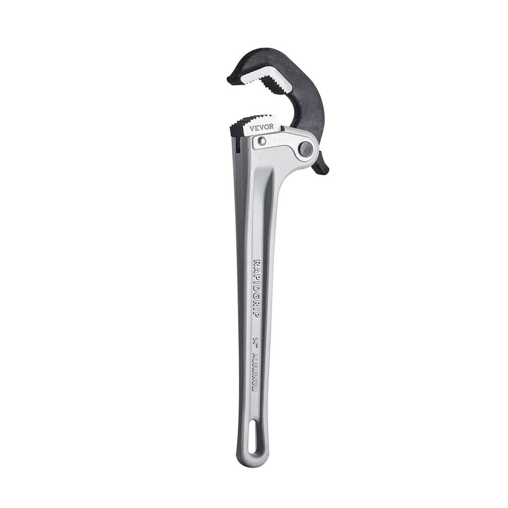 Aluminum Straight Pipe Wrench 14 in Automatic Jaw Adjustment 60CRV Jaw