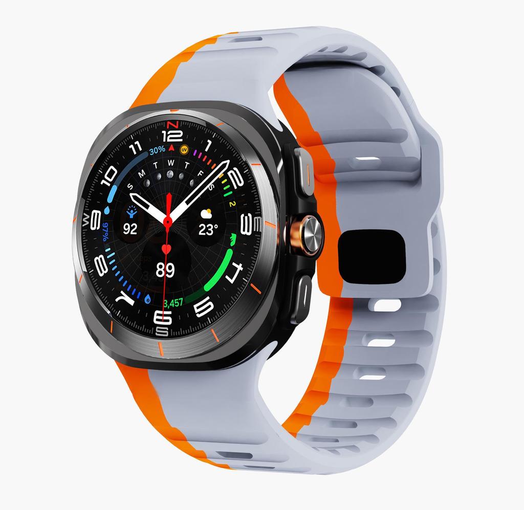 Совместимый силиконовый спортивный ремешок с обратной пряжкой для Samsung Galaxy Watch7 Ultra 47 мм