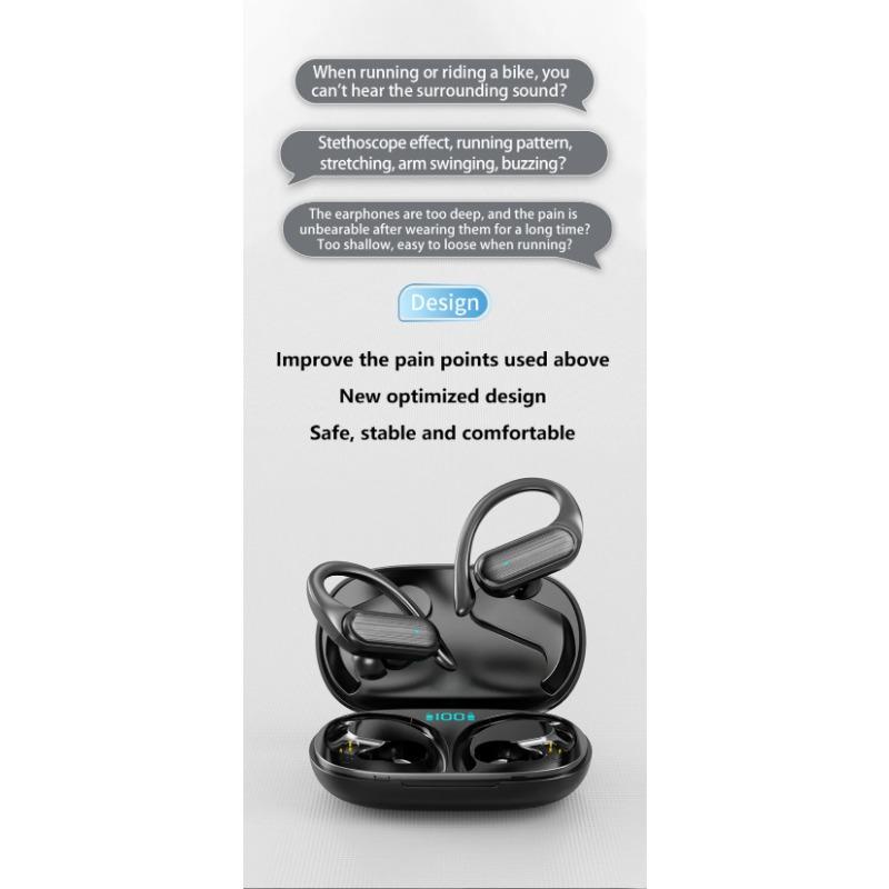 Беспроводная Bluetooth-гарнитура, спортивная гарнитура с сенсорным управлением и микрофоном