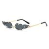 Flame Rimless Sunglasses, Personality Trend, Feather Sunglasses, Metal Party Posing Sunglasses