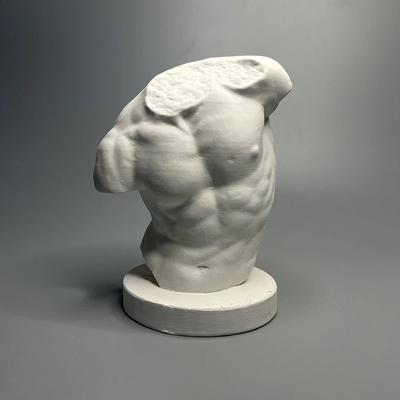 Гипсовая статуэтка Настольное украшение Украшения Гипсовая фигура полутела бодибилдера Эстетичная настольная арт-скульптура Эстетичный декор комнаты