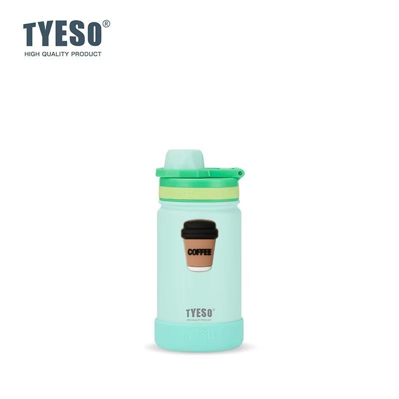 TYESO 420ML Outdoor Sports Kettle Portable Water Cup with Non-slip Thick Cover Leakproof Lightweight Hot Cold Drink Bottle with Coffee Sticker