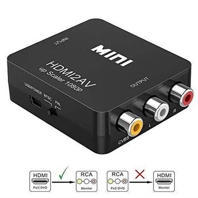 Конвертер HDMI в AV, Asbter HDMI в RCA AV-CVSB L-R Видео 1080P HDMI2AV Поддержка NTSC PAL Выход HDMI в AV Адапта
