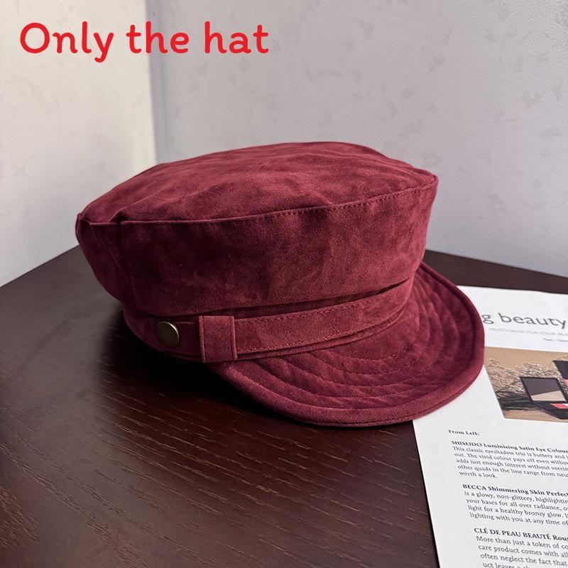 Beret Withsuede Vintage Fabric And Solid Color For Art And Lovers Fashion