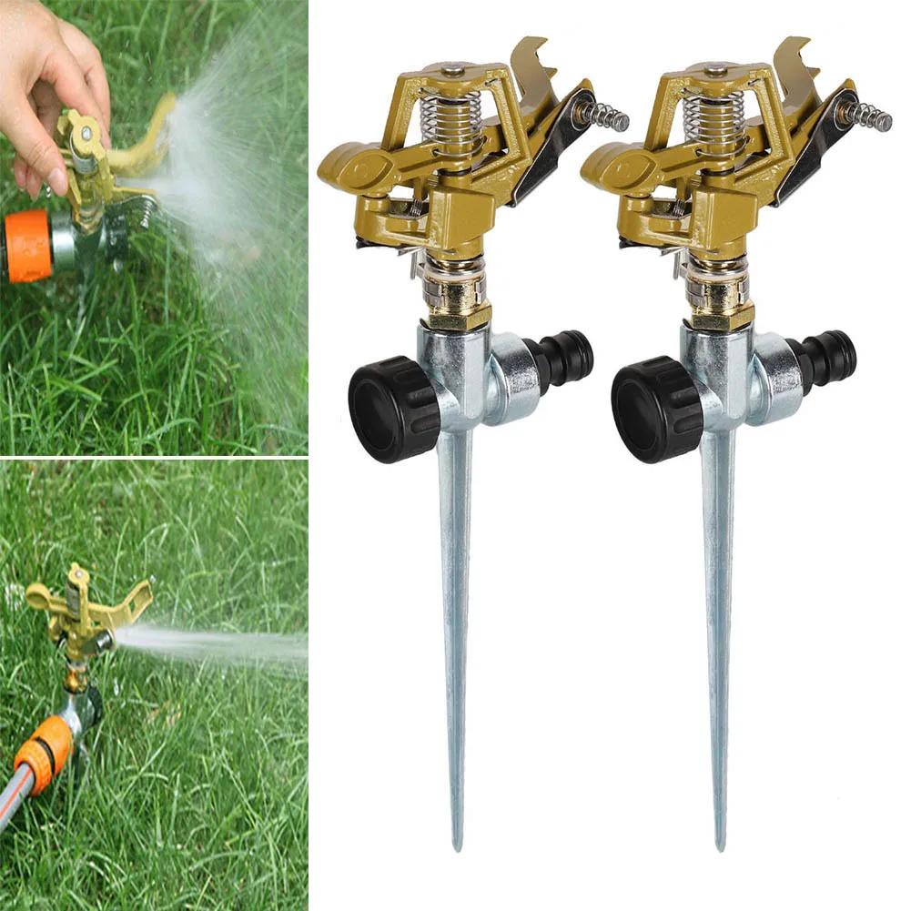 1/2pcs 360° Rotation Garden Rocker Sprinkler Adjustable Impact Sprinkler Lawn Garden Park Orchard Field Irrigation Watering Nozzle