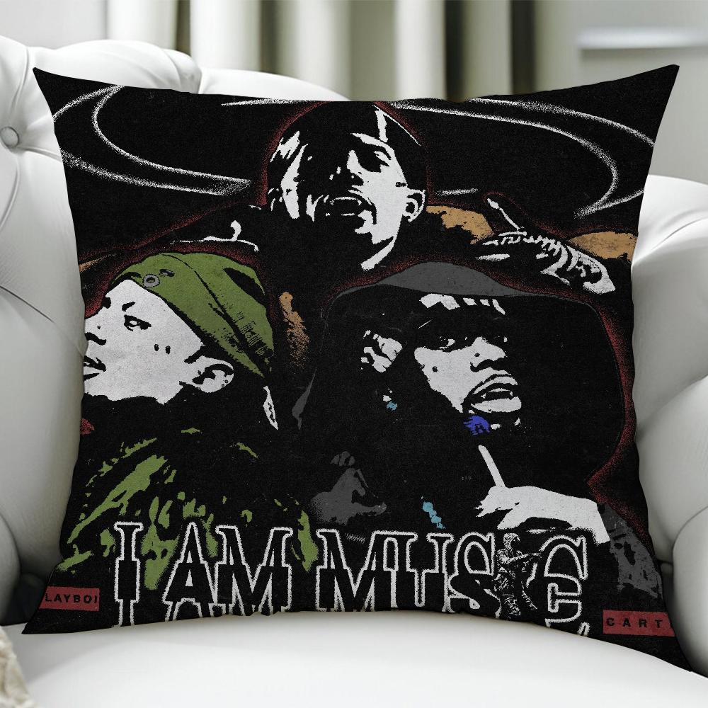 Playboi Carti I Am Music Rap cushion cover Birthday Anniversary Gift Double Sided Printed Zipper Cushion Cover Soft Skin Bedding