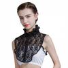 fake women' SHIRT smooth BLACK COLLAR with elegant clasp