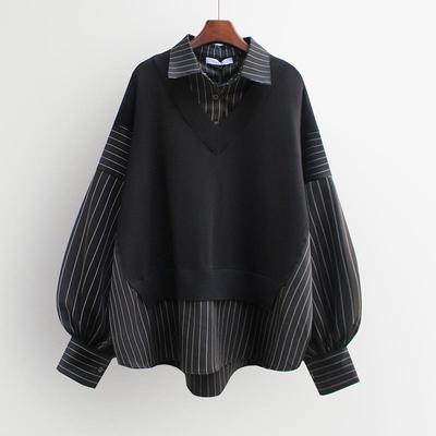 Комбинация весна-осень, поддельные женские рубашки из двух частей, свободная рубашка, верх