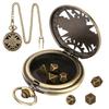 Mini DND Dice Set Tiny Polyhedral Metal Dice Set Bronze Steampunk Gear Pocket Watch
