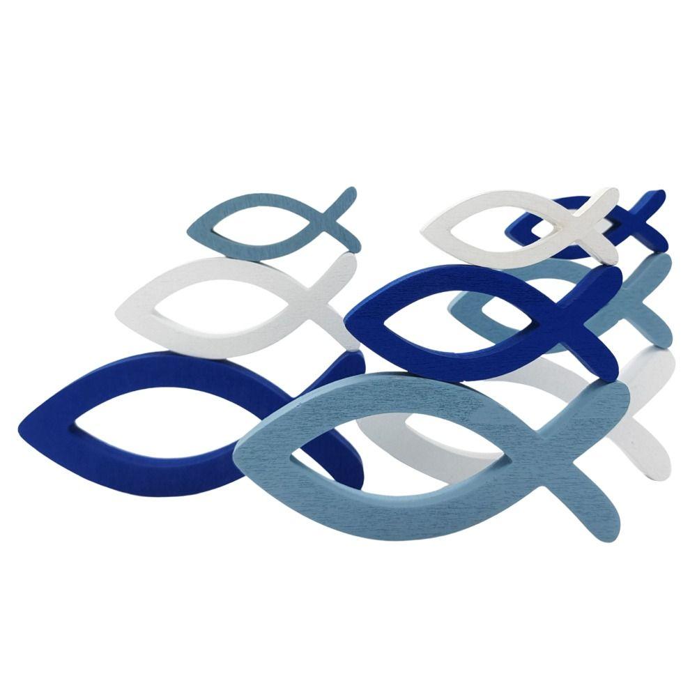 9pcs Fish Handcraft Hollow Fish Wooden Wooden Ocean Fish Wall Art Wedding