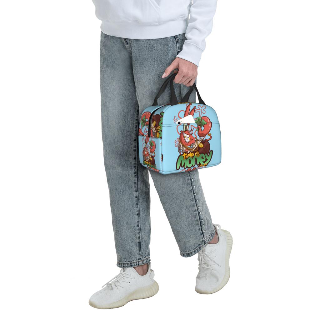 Custom S-Sponges Anime Bobes Thermal Insulated Lunch Bags Women Men Cartoon Resuable Lunch Container for School Office Food Box