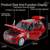 Большой 1:18 Land Rover Range Rover LC300 Модель автомобиля Игрушка Музыка Свет Амортизация Внедорожник Металлические литые модели Рождественский подарок