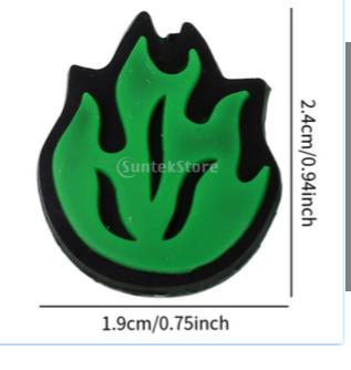 2Pcs / Pack Flame Tennis Shock Absorber Racquet Vibration - Green, as described