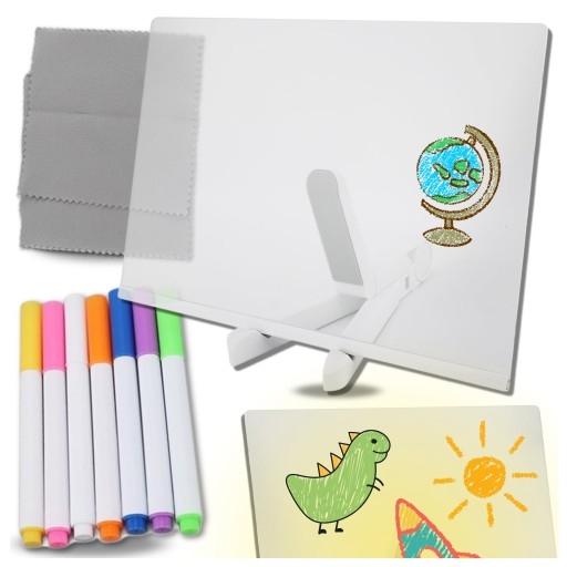 Acrylic Drawing Board Led Illuminated 30X20Cm Markers Stand Set